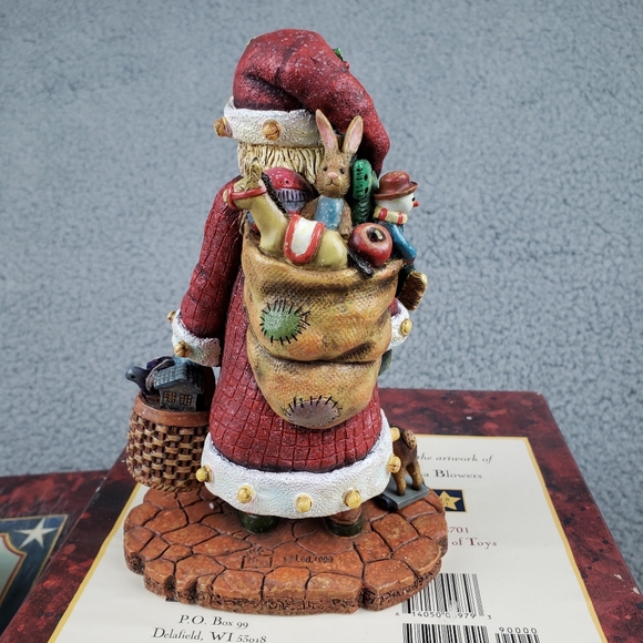 Vintage Old glory collection Santa Basket Of Toys Figurine by Lisa Blowers - Picture 3 of 13
